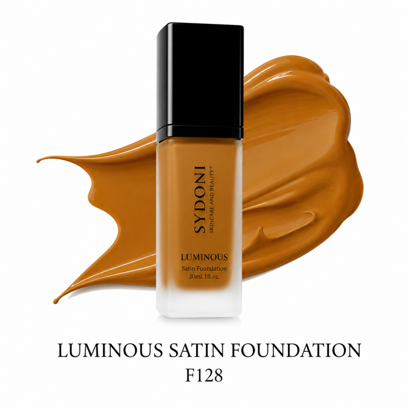 Sydoni Skincare and Beauty SYDONI LUMINOUS SATIN FOUNDATION – Radiant Skin, Smooth Perfection 30ml 1 fl. oz (16 Shades) Foundation White Smoke F128-Cocoa Beige