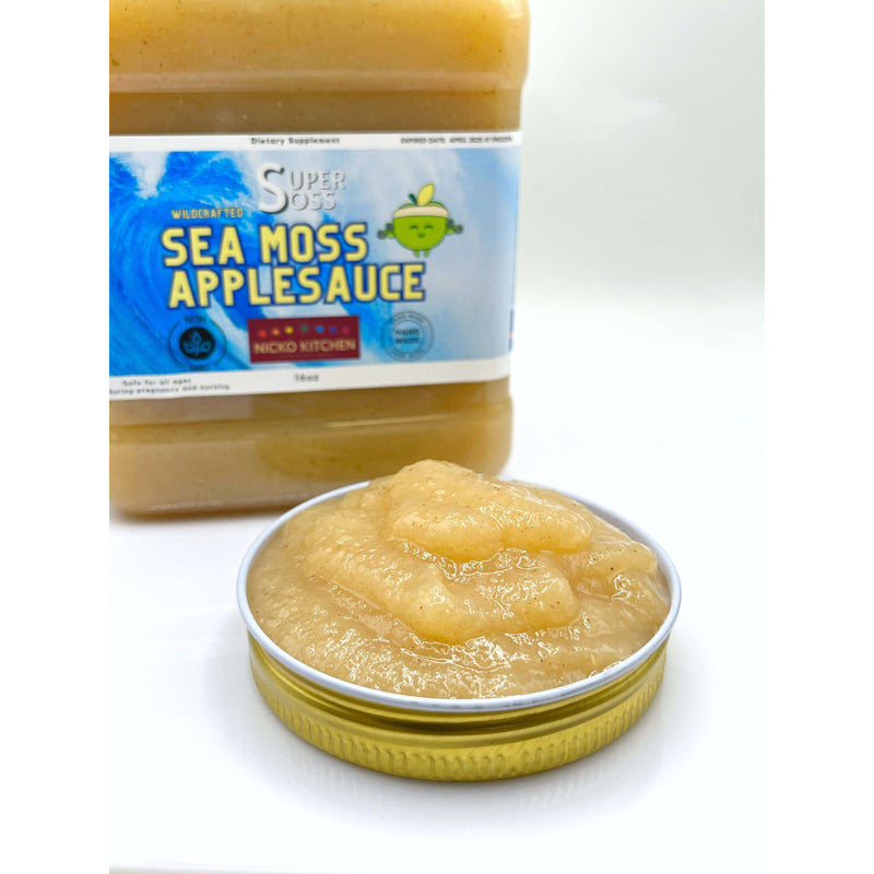 Nicko Kitchen Shop SuperSoss Sea Moss Applesauce 32oz | Kid-Friendly Sea Moss Snack Fitness & Nutrition White Smoke