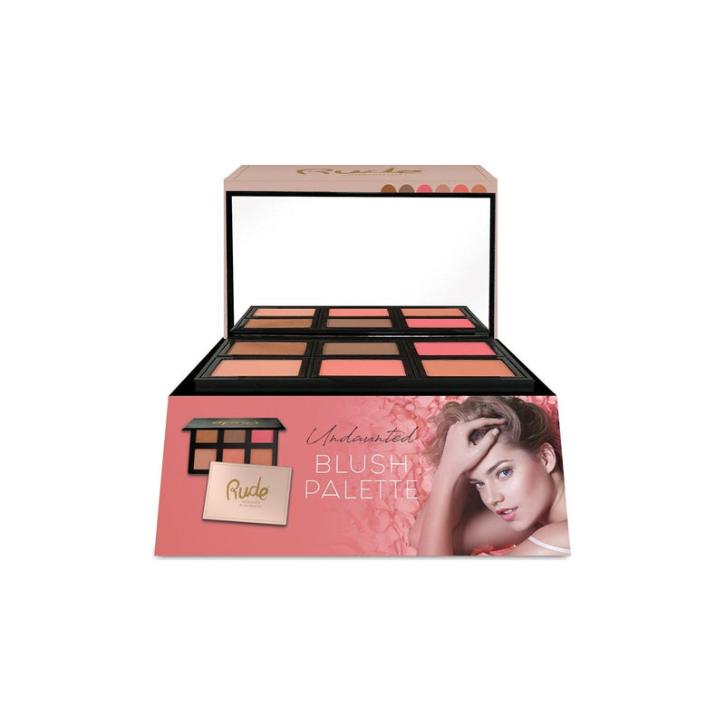 Rude Cosmetics Undaunted Blush Palette Display Set, 12pcs Wholesale Set Rosy Brown