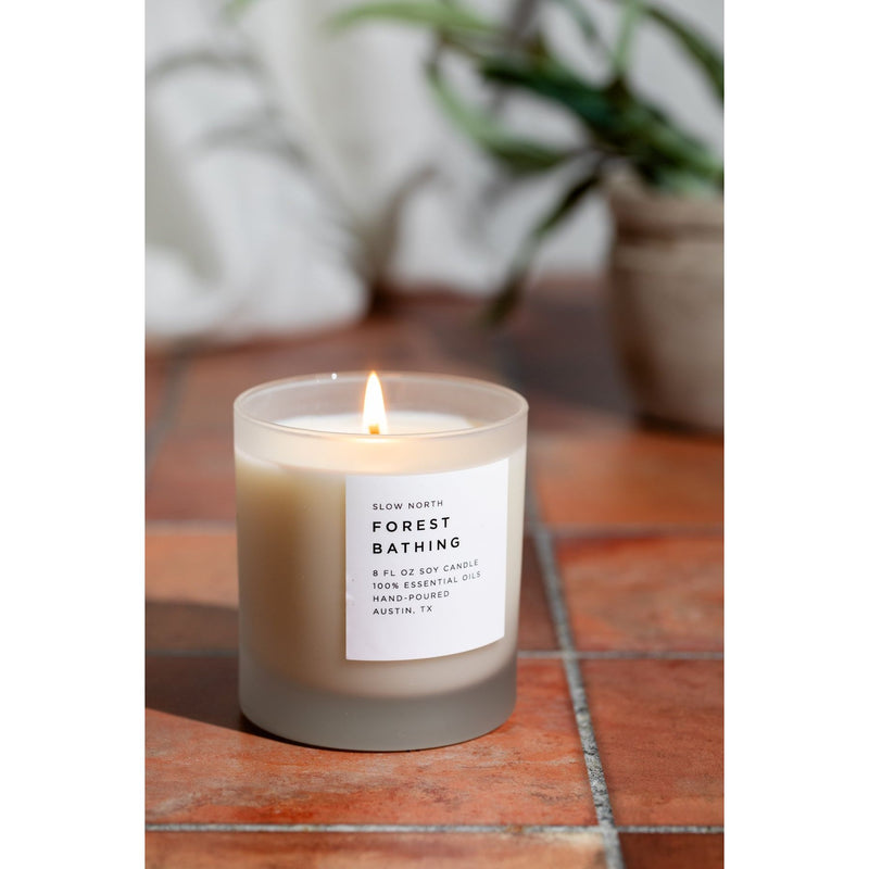 Slow North Forest Bathing - Signature Candle (Fir + Pine + Patchouli) Frosted Candles Gray