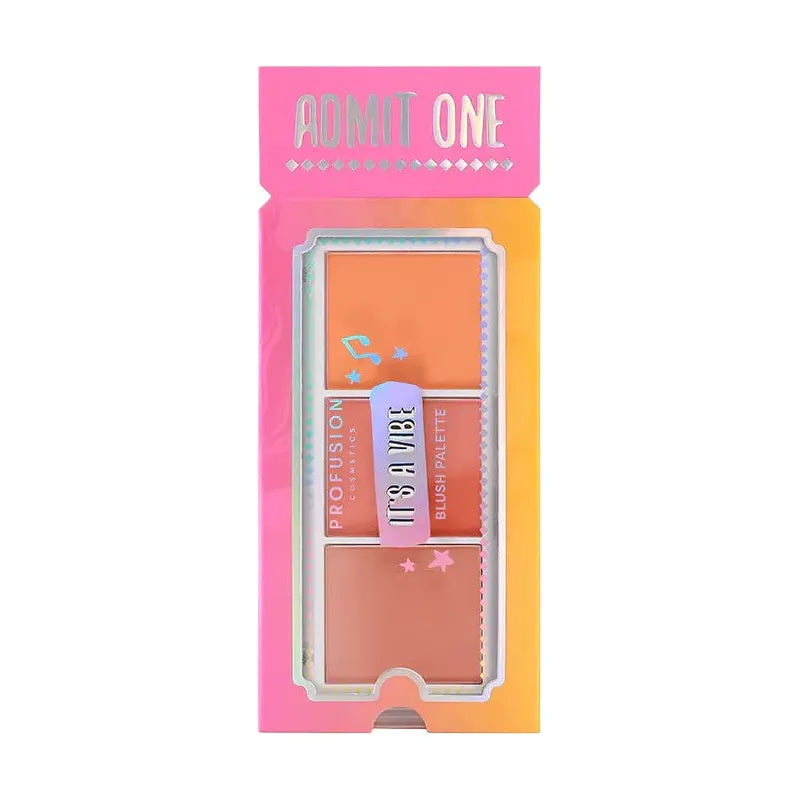 Profusion Cosmetics It's a Vibe | Admit One 3-Shade Blush Palette Blushes & Bronzers Dark Salmon