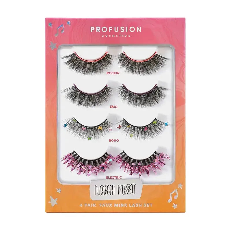 Profusion Cosmetics It's a Vibe | Lash Fest 4-pair Lash Set Lashes Light Gray
