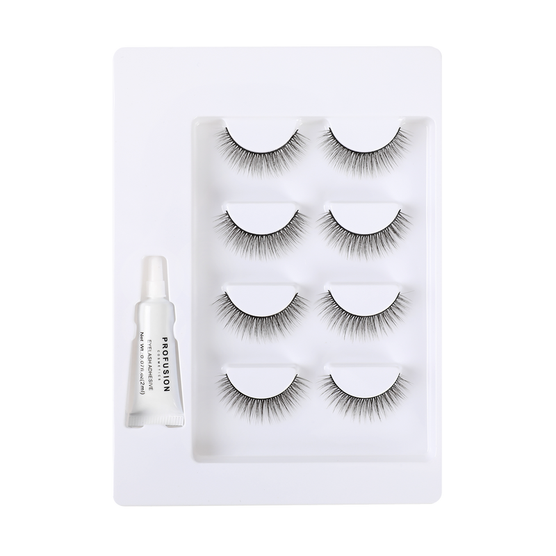 Profusion Cosmetics Frosted Snow Sparkle | 4 Pair Luxe False Lash Set Eye Lavender