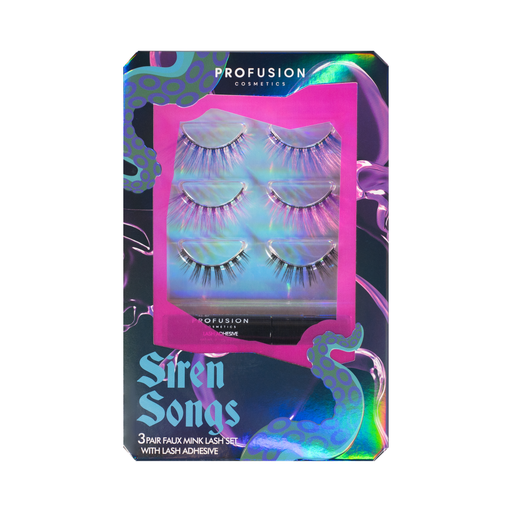 Profusion Cosmetics Sea Witch 3 Pair Faux Mink Lash Set Eye Dim Gray
