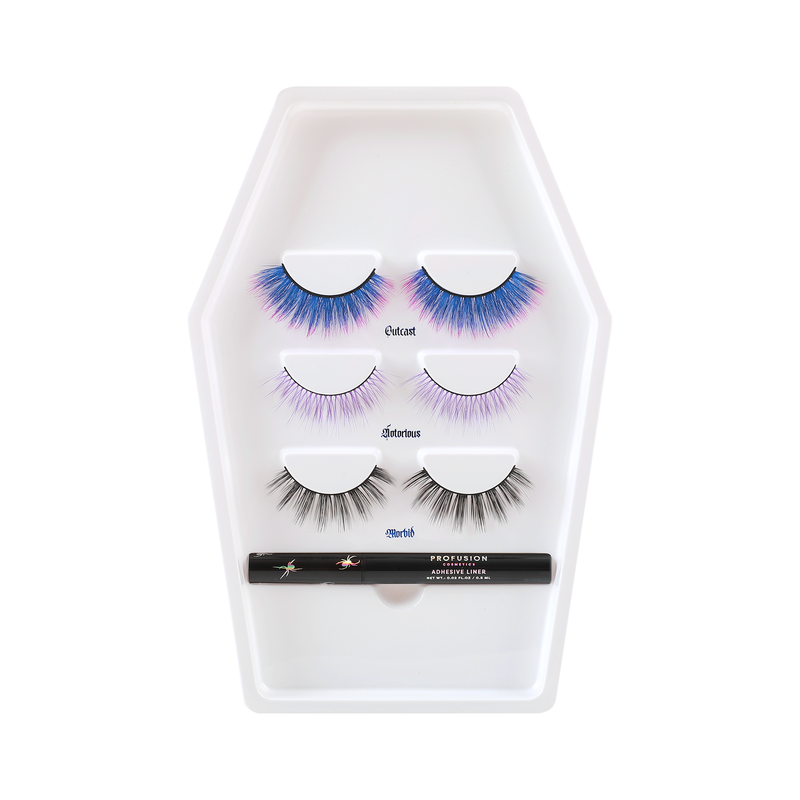Profusion Cosmetics Lash Madness-3 Pair Faux Mink Lash Set Adhesive Eye Lavender