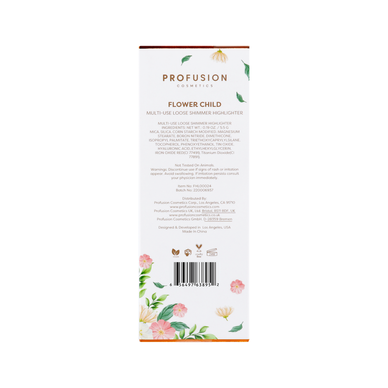 Profusion Cosmetics Petal Perfect |Flower Child Multi-Use Loose Shimmer Highlighter Blushes & Bronzers White Smoke