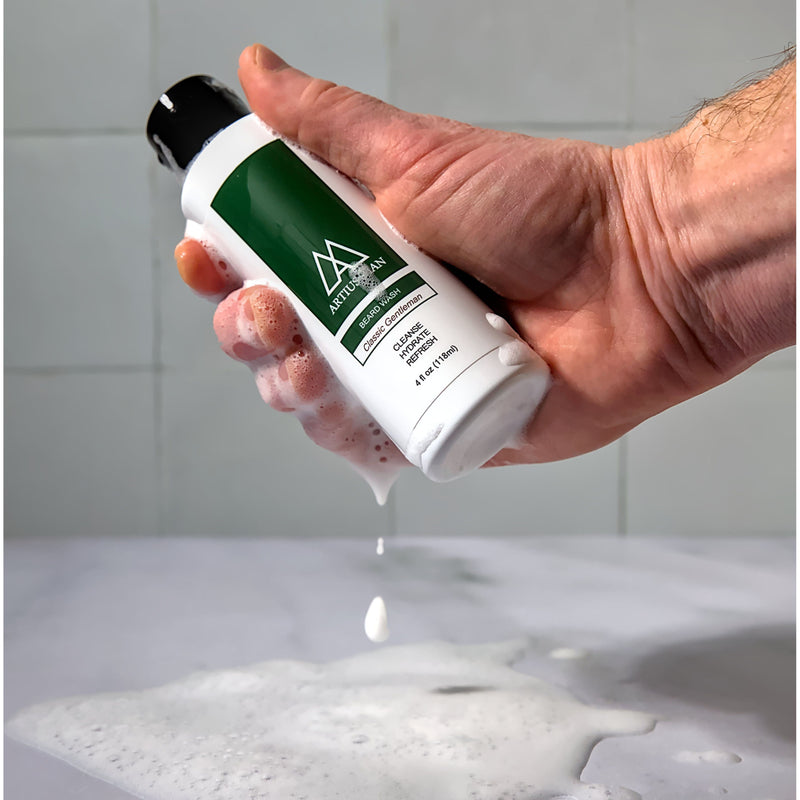 Artius Man Classic Gentleman Sandalwood Beard Wash – Pure Sandalwood Beard Cleanser (4 oz) Dark Gray 4 oz.