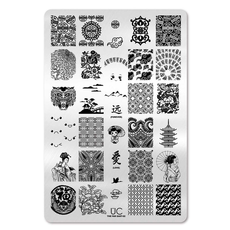 UberChic Beauty Far East-02 Stamping Plate Black