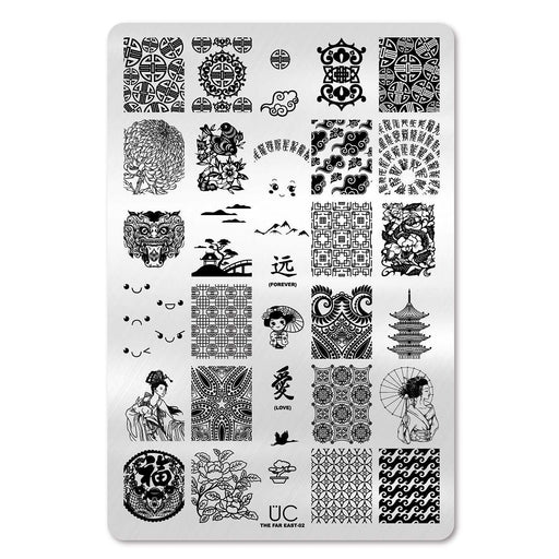 UberChic Beauty Far East-02 Stamping Plate Black