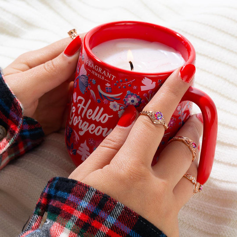 Fragrant Jewels Cafe FJ: Peppermint Twist - Look at Me - Jewel Candle Jewel Candle White Smoke Ring / 5,Ring / 6,Ring / 7,Ring / 8,Ring / 9,Ring / 10