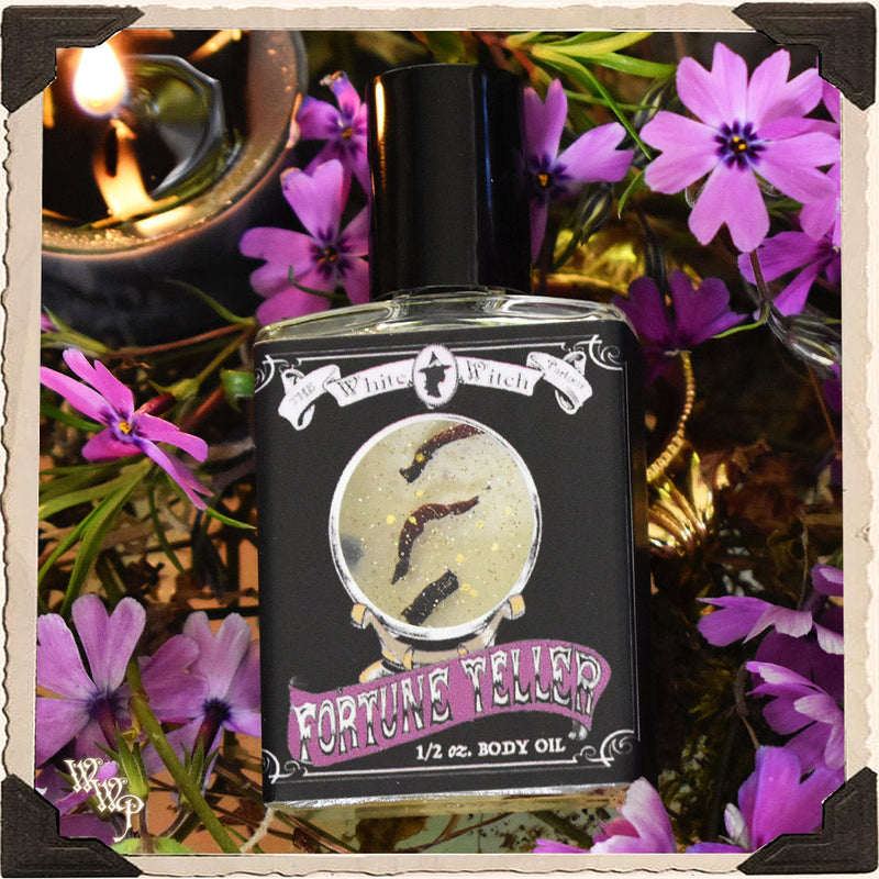 WhiteWitchParlour.com FORTUNE TELLER 1/2oz. BODY OIL. For Psychic Clarity, Life Guidance & Insight. candles & wax melts Gray