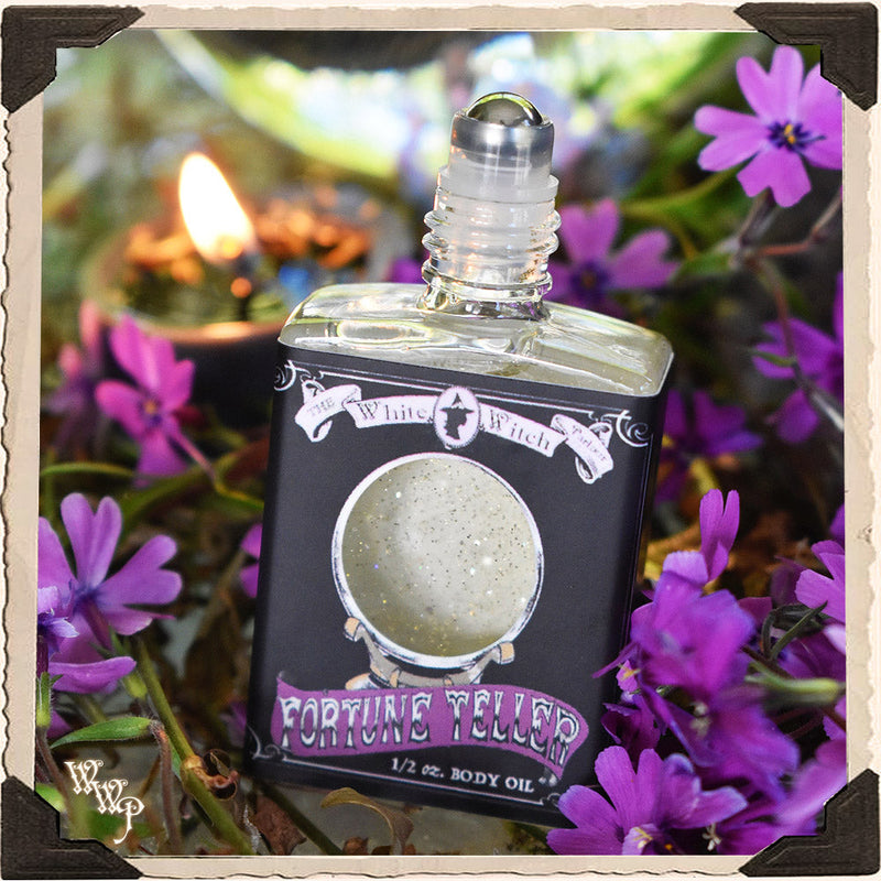WhiteWitchParlour.com FORTUNE TELLER 1/2oz. BODY OIL. For Psychic Clarity, Life Guidance & Insight. candles & wax melts Dark Slate Gray