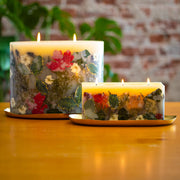 Rosy Rings Centerpiece Botanical Candle - Forest Oval Botanical Plate Dark Goldenrod