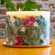 Rosy Rings Centerpiece Botanical Candle - Forest Oval Botanical Plate Dark Goldenrod