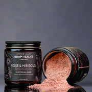 Chagrin Valley Soap & Salve Clay Face Mask: Rose & Hibiscus Face Mask Dim Gray 4 fl oz jar
