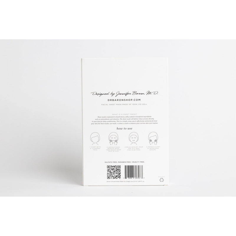 Dr. Baron Shop Revitalizing Face Sheet Mask Box of 5 Face Sheet Mask Lavender