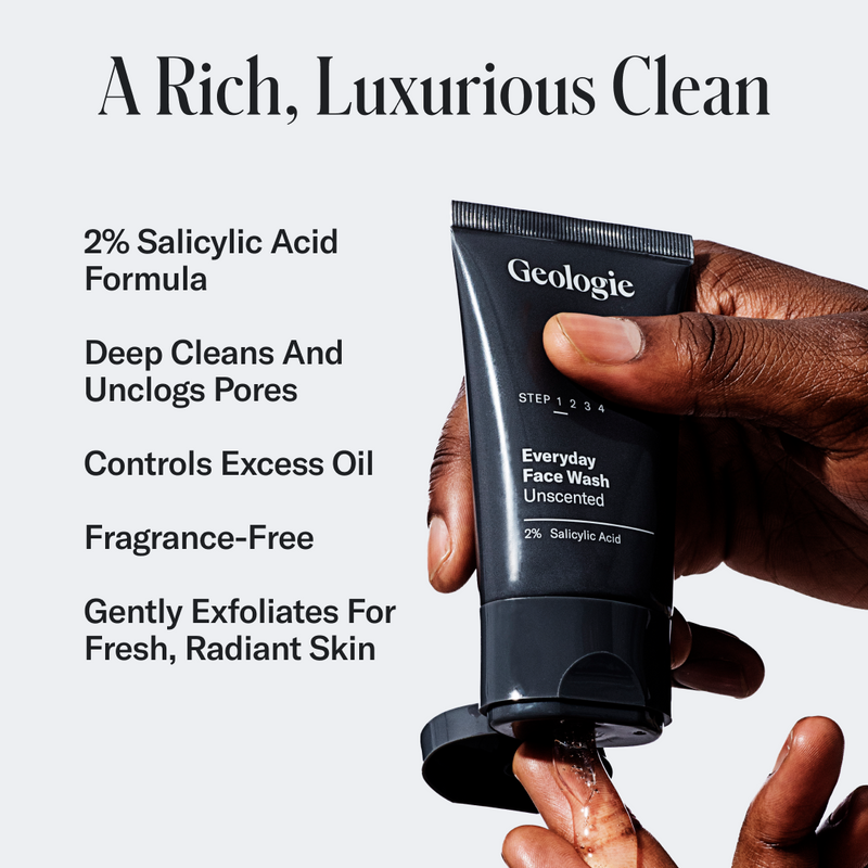 Geologie Salicylic Acid Face Wash Skin Care Lavender 20 ml / Bergamot + Juniper / 1-Pack,20 ml / Unscented / 1-Pack,60 ml / Bergamot + Juniper / 1-Pack,60 ml / Bergamot + Juniper / 2-Pack,60 ml / Unscented / 1-Pack,60 ml / Unscented / 2-Pack