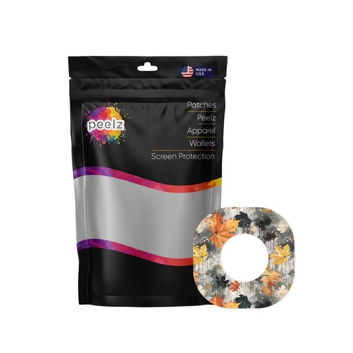 Peelz Fall Camo Dexcom G7 and Stelo Patch Tape - Pump Peelz Patch Medical Tape White Smoke 12-Pack (Set of 12 Patches),4-Pack (Set of 4 Patches)