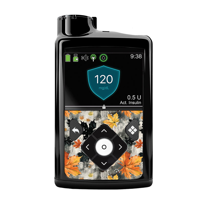 Peelz Fall Camo for Medtronic MiniMed 770G & 780G Peelz/Stickers Black Whole System Peelz (front back + clip),Front Peelz