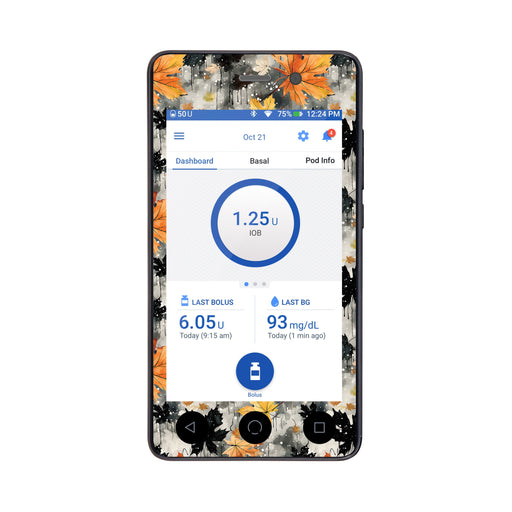 Peelz Fall Camo Sticker for Omnipod DASH® PDM – Pump Peelz Peelz/Stickers White Smoke Whole System Peelz (front + case),Front Peelz