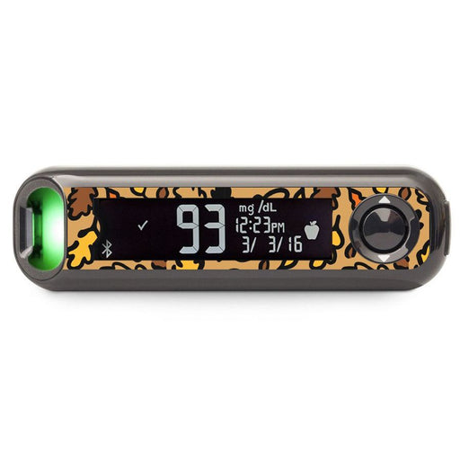 Peelz Falling Leaves Bayer Contour© Next One Glucometer Peelz/Stickers Black