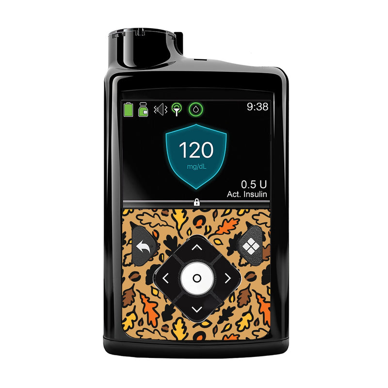 Peelz Falling Leaves Sticker for Medtronic MiniMed 770G & 780G Peelz/Stickers Black Front Peelz
