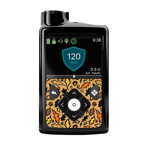 Peelz Falling Leaves Sticker for Medtronic MiniMed 770G & 780G Peelz/Stickers Black Front Peelz