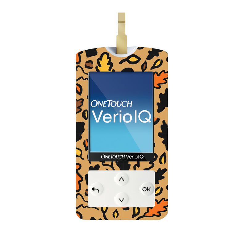 Peelz Falling Leaves for OneTouch Verio IQ Glucometer Peelz/Stickers White Smoke