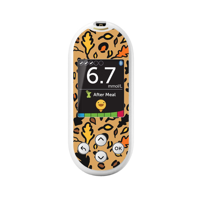 Peelz Falling Leaves for OneTouch Verio Reflect Glucometer Peelz/Stickers White Smoke