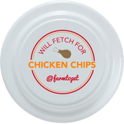Farm To Pet Will Fetch for Chicken Chips Dog Frisbee | Fun Toy for Dogs and Humans Frisbee Light Gray