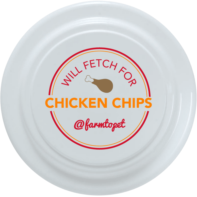 Farm To Pet Will Fetch for Chicken Chips Dog Frisbee | Fun Toy for Dogs and Humans Frisbee Light Gray