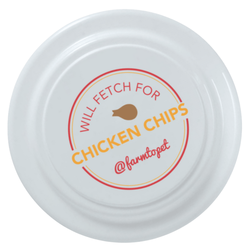 Farm To Pet Will Fetch for Chicken Chips Dog Frisbee | Fun Toy for Dogs and Humans Frisbee Light Gray
