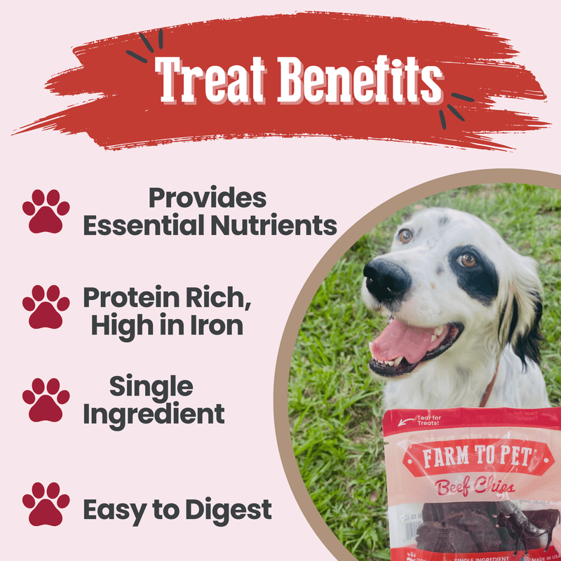 Farm To Pet Beef Chips Snack Pack Bundles | Dog Treats for Training & Travel Snack Pack Misty Rose 6 Pack,12 Pack,24 Pack