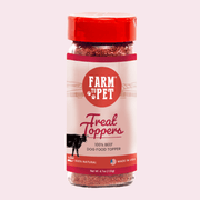 Farm To Pet Treat Topper Beef Dog Food Topper | Powdered Meal Topper for Pets Topper Misty Rose