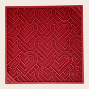 Farm To Pet Dog Lick Mats Lick Mat Brown Red Hearts
