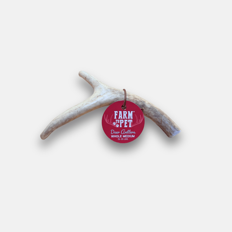Farm To Pet Deer Antler Dog Chews | Organic Chews for Dogs Antler Dog Chew White Smoke Medium (15-35 LBS)
