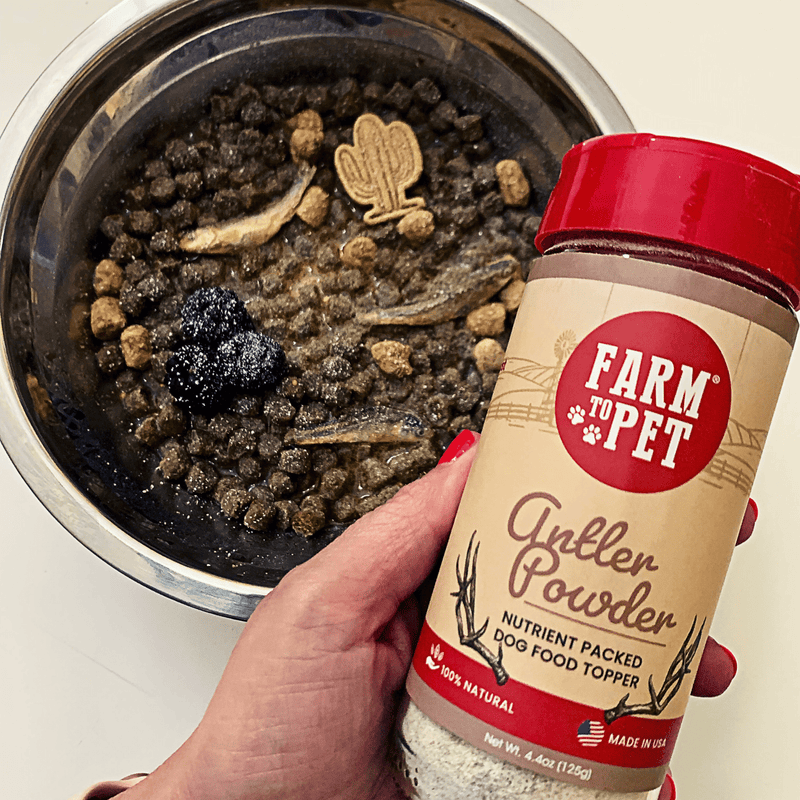 Farm To Pet Treat Topper Antler Powder Dog Food Topper | Nutritional Supplement for Dogs and Cats Topper Antique White