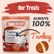 Farm To Pet Turkey Chips for Dogs | All-Natural Single-Ingredient Healthy Dog Treats Chip Antique White Standard 4oz,Value 12oz