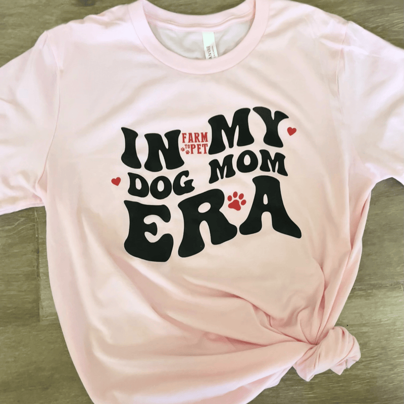 Farm To Pet "Dog Mom Era" T-shirt | Paw-fect Gift for Dog Moms T-Shirt Light Gray Purple / S,Purple / M,Purple / L,Purple / XL,Purple / 2XL,Pink / S,Pink / M,Pink / L,Pink / XL,Pink / 2XL
