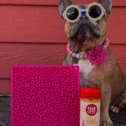 Farm To Pet Dog Lick Mats Lick Mat Brown Black Skulls,Red Hearts,Pink Flower Power,Purple Dog Bone,Holiday Red Tree