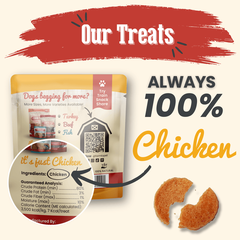 Farm To Pet Chicken Chips Snack Pack Bundles | Dog Party Favors & Training Treats Snack Pack Seashell 6 Pack,12 Pack,24 Pack