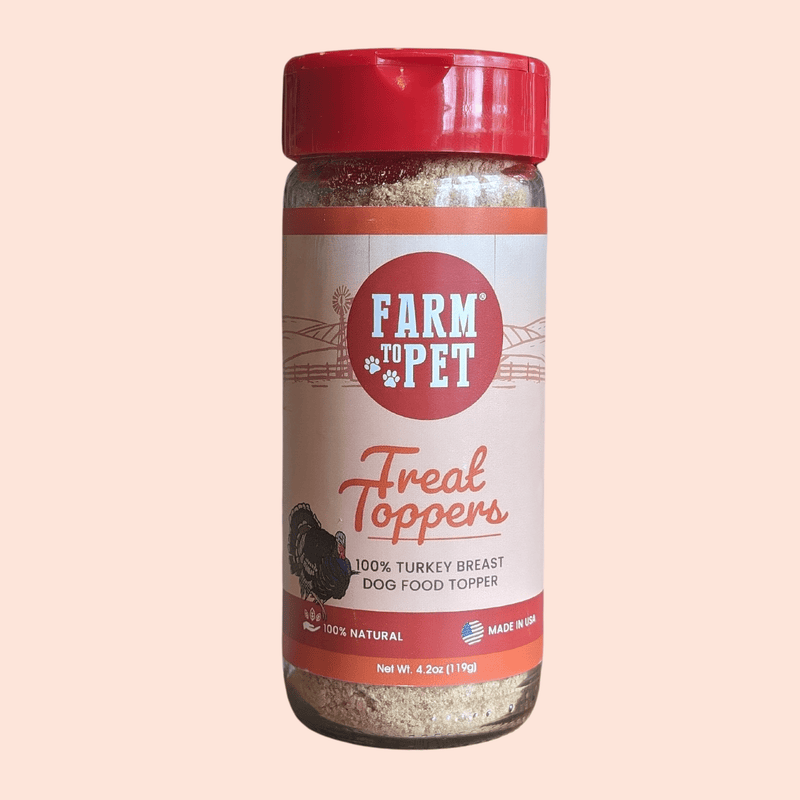 Farm To Pet Treat Topper Turkey Dog Food Topper | Healthy Meal Supplement for Dogs Topper Light Gray