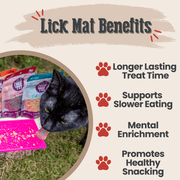 Farm To Pet Lick Mats for Cats and Small Dogs Lick Mat Misty Rose Maroon Fishbone,Pink Flower Power,Purple Groovy,Red Hearts