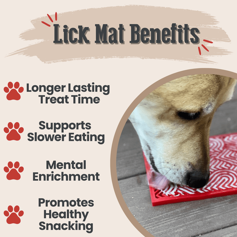 Farm To Pet Lick Mats for Cats and Small Dogs Lick Mat Misty Rose Maroon Fishbone,Pink Flower Power,Purple Groovy,Red Hearts