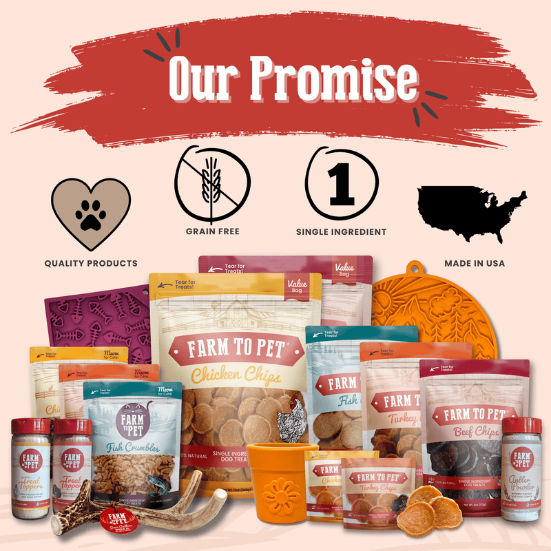 Farm To Pet Turkey Chips for Dogs | All-Natural Single-Ingredient Healthy Dog Treats Chip Antique White Standard 4oz,Value 12oz