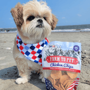 Farm To Pet Americana Chicken Chips for Dogs | Celebrate with USA-made Dog Treats Chip Dark Gray Standard 4oz,Value 12oz