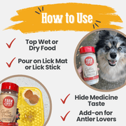 Farm To Pet Treat Topper Antler Powder Dog Food Topper | Nutritional Supplement for Dogs and Cats Topper White Smoke