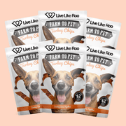 Farm To Pet Live Like Roo Turkey Chips for Dogs | Dog Treats That Give Back Chip Bisque Six Pack ($15 Donation!)