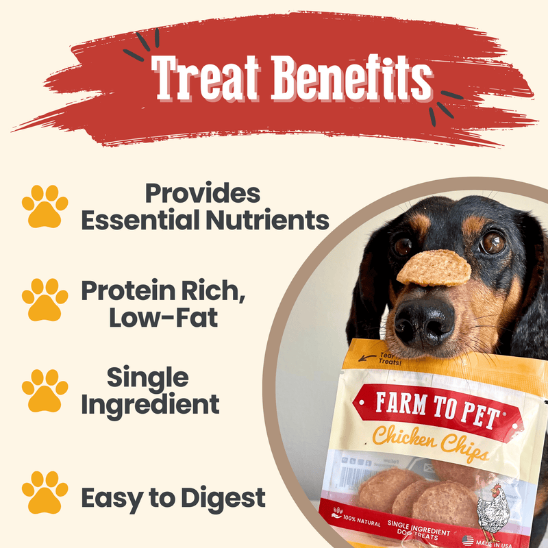 Farm To Pet Chicken Chips Snack Pack Bundles | Dog Party Favors & Training Treats Snack Pack Seashell 6 Pack,12 Pack,24 Pack