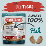 Farm To Pet Fish Chips for Dogs | Wild-Caught Fish Dog Treats Chip Light Gray Standard 4oz,Value 12oz